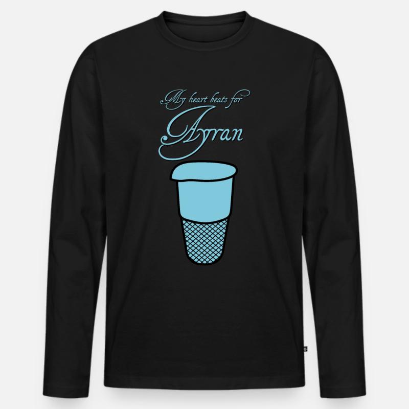 Ayran Drink - Männer Premium Bio Langarmshirt - Schwarz