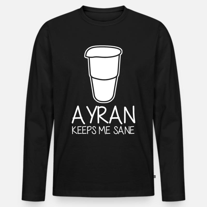 Ayran keeps me sane - Männer Premium Bio Langarmshirt - Schwarz