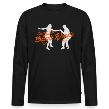 Boogie Woogie Swing Dance Dancing - Men's Premium Organic Long Sleeve Shirt - black - Front - Nico (187cm)
