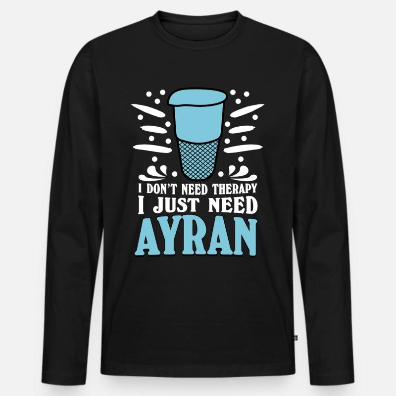 Ayran Therapy - Männer Premium Bio Langarmshirt - Schwarz