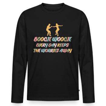Boogie Woogie Retro Dance Swing - Männer Premium Bio Langarmshirt - Schwarz - Vorne - Nico (187cm)