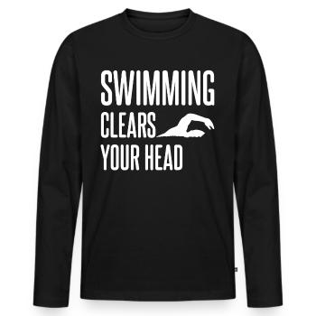 Entraîneur de piscine Nageur - T-shirt manches longues Premium bio Homme - noir - Devant - Nico (187cm)