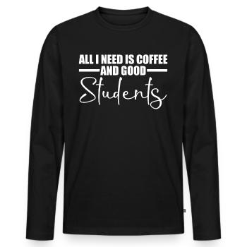 Teacher Teachers School College Students - Männer Premium Bio Langarmshirt - Schwarz - Vorne - Nico (187cm)