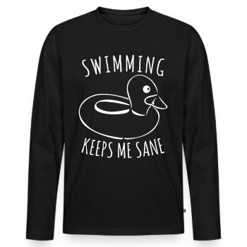 Entraîneur de natation Nageur de piscine - T-shirt manches longues Premium bio Homme - noir - Devant - Nico (187cm)
