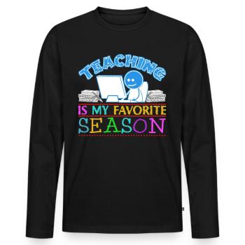 Teaching School Teacher Teachers - Männer Premium Bio Langarmshirt - Schwarz - Vorne - Nico (187cm)