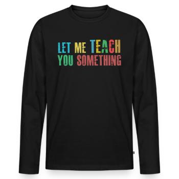EnseignantÉcole d’enseignement - T-shirt manches longues Premium bio Homme - noir - Devant - Nico (187cm)