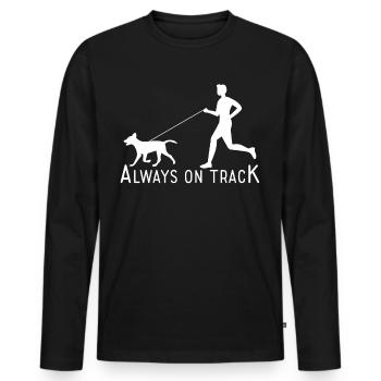 Mantrailer Mantrailing - T-shirt manches longues Premium bio Homme - noir - Devant - Nico (187cm)