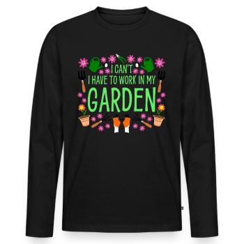 Jardinier amateur Jardinier Jardinier Gala Builder - T-shirt manches longues Premium bio Homme - noir - Devant - Nico (187cm)