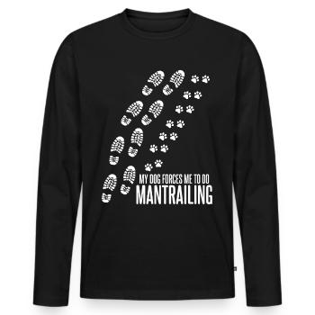 Mantrailing Mantrailer Chiens - T-shirt manches longues Premium bio Homme - noir - Devant - Nico (187cm)