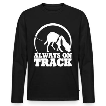 Mantrailing Mantrailer Chien - T-shirt manches longues Premium bio Homme - noir - Devant - Nico (187cm)