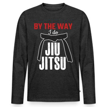 Ju-Jitsu Brasilian Jiu-Jitsu BJJ - Men's Premium Organic Long Sleeve Shirt - heather anthracite - Front - Nico (187cm)