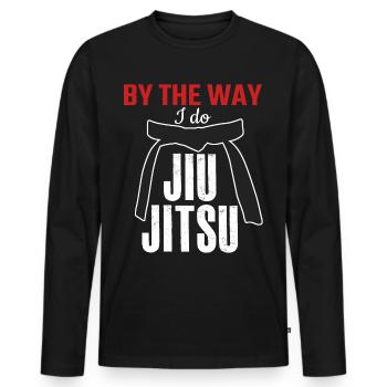 Ju-Jitsu Brasilian Jiu-Jitsu BJJ - Men's Premium Organic Long Sleeve Shirt - black - Front - Nico (187cm)