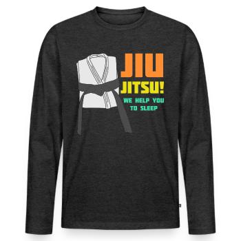 BJJ Ju-Jitsu Brasilian Jiu-Jitsu - Men's Premium Organic Long Sleeve Shirt - heather anthracite - Front - Nico (187cm)