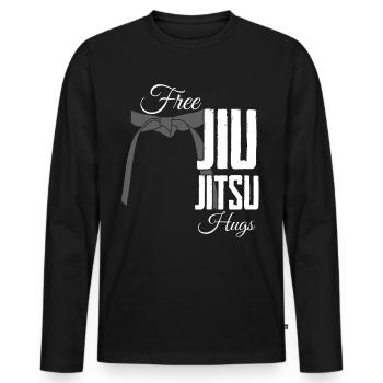 Ju-Jitsu Brasilian Jiu-Jitsu Joke BJJ - Men's Premium Organic Long Sleeve Shirt - black - Front - Nico (187cm)
