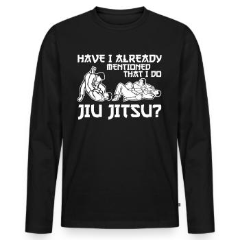 Ju-Jitsu BJJ - Men's Premium Organic Long Sleeve Shirt - black - Front - Nico (187cm)