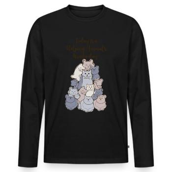 Vétérinaire Assistant Chats Vétérinaire - T-shirt manches longues Premium bio Homme - noir - Devant - Nico (187cm)