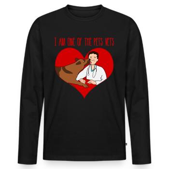 Vétérinaire Assistant Chien Vétérinaire - T-shirt manches longues Premium bio Homme - noir - Devant - Nico (187cm)