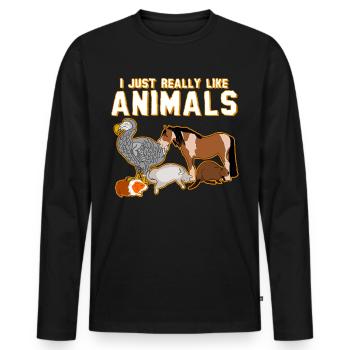 Veterinary Assistant Pets Veterinarian - Men's Premium Organic Long Sleeve Shirt - black - Front - Nico (187cm)