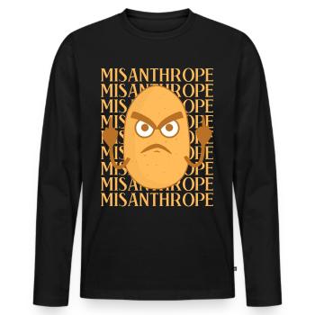 Misanthropist Grumpy Potato Misanthrope - Männer Premium Bio Langarmshirt - Schwarz - Vorne - Nico (187cm)