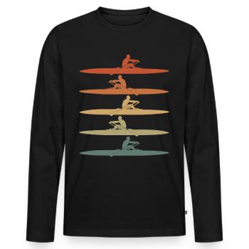 Rowing Club Paddle Retro Bateau à rames - T-shirt manches longues Premium bio Homme - noir - Devant - Nico (187cm)