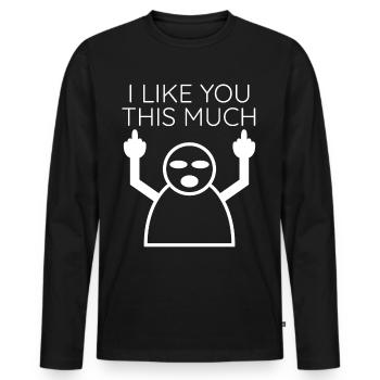 Grumpy Misanthrope Misanthropist - Männer Premium Bio Langarmshirt - Schwarz - Vorne - Nico (187cm)