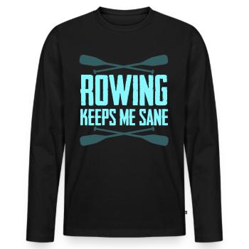 Club d’aviron Pagaies de bateau d’aviron - T-shirt manches longues Premium bio Homme - noir - Devant - Nico (187cm)