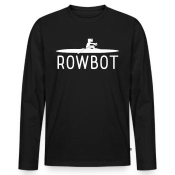 Rowing Club Robot Bateau à rames rétro - T-shirt manches longues Premium bio Homme - noir - Devant - Nico (187cm)