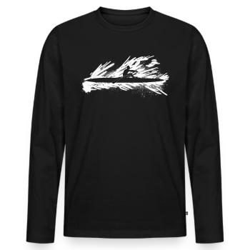 Club d’aviron en bateau - T-shirt manches longues Premium bio Homme - noir - Devant - Nico (187cm)