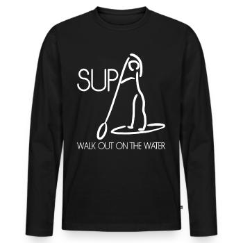 Stand up Paddling Paddles SUP Board - Men's Premium Organic Long Sleeve Shirt - black - Front - Nico (187cm)