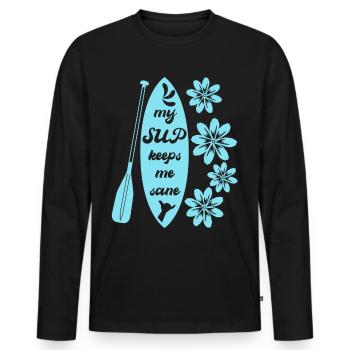 Stand up Paddle Planche de SUP - T-shirt manches longues Premium bio Homme - noir - Devant - Nico (187cm)