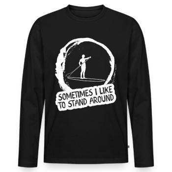 SUP-Board Stand up Paddling Paddle - Männer Premium Bio Langarmshirt - Schwarz - Vorne - Nico (187cm)
