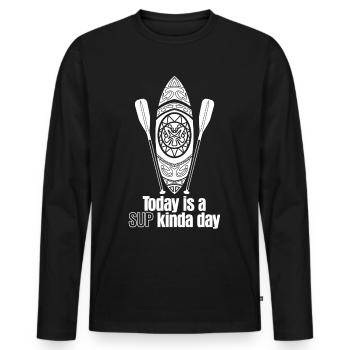 Planche de SUP Stand up Paddle - T-shirt manches longues Premium bio Homme - noir - Devant - Nico (187cm)
