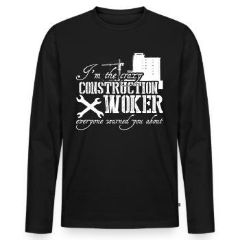 Construction Worker Construction Manager - Männer Premium Bio Langarmshirt - Schwarz - Vorne - Nico (187cm)