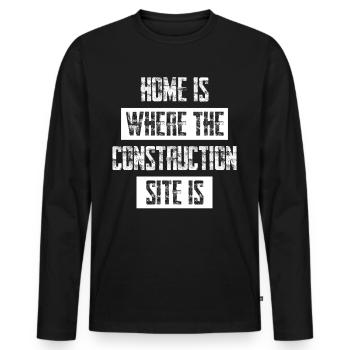 Construction Site Construction Worker - Männer Premium Bio Langarmshirt - Schwarz - Vorne - Nico (187cm)