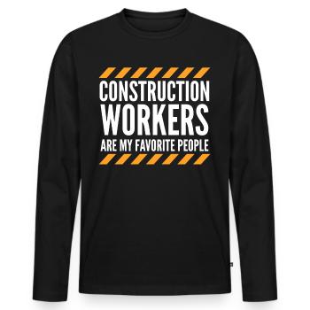 Construction Manager Construction Worker - Männer Premium Bio Langarmshirt - Schwarz - Vorne - Nico (187cm)