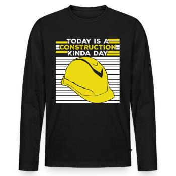 Construction Site Construction Manager - Männer Premium Bio Langarmshirt - Schwarz - Vorne - Nico (187cm)