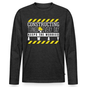 Construction Manager - Männer Premium Bio Langarmshirt - Anthrazit meliert - Vorne - Nico (187cm)