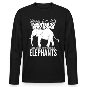 Elephant Joke Elephants - Männer Premium Bio Langarmshirt - Schwarz - Vorne - Nico (187cm)