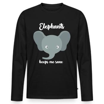 Elephants Cute Elephant - Men's Premium Organic Long Sleeve Shirt - black - Front - Nico (187cm)