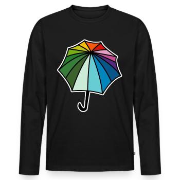 Rainbow Umbrella Umbrellas - Men's Premium Organic Long Sleeve Shirt - black - Front - Nico (187cm)