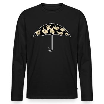 Umbrella with middle fingers Umbrellas - Men's Premium Organic Long Sleeve Shirt - black - Front - Nico (187cm)
