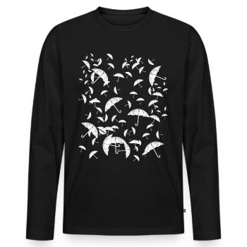 Flying Umbrellas Umbrella - Men's Premium Organic Long Sleeve Shirt - black - Front - Nico (187cm)