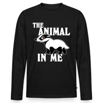 Honey Badger Cute Honey Badgers - Männer Premium Bio Langarmshirt - Schwarz - Vorne - Nico (187cm)