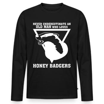 Honey Badgers Joke Honey Badger - Männer Premium Bio Langarmshirt - Schwarz - Vorne - Nico (187cm)