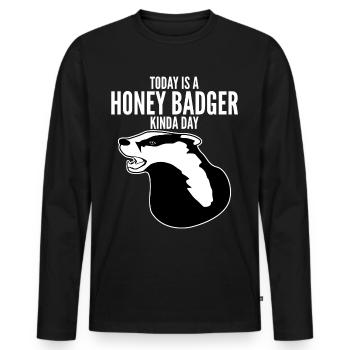 Honey Badgers Honey Badger - T-shirt manches longues Premium bio Homme - noir - Devant - Nico (187cm)