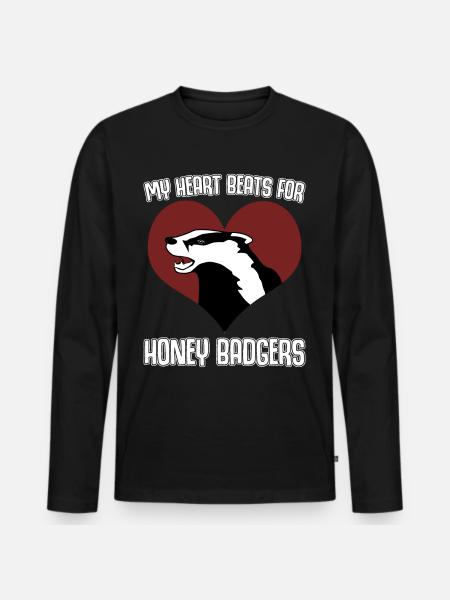 Honey Badger Heart Honey Badgers - Men's Premium Organic Long Sleeve Shirt - black