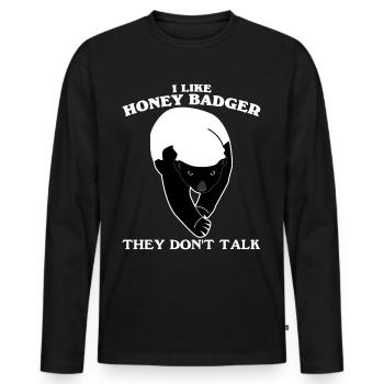 Honeybadger Honey Badgers Honey Badger - Männer Premium Bio Langarmshirt - Schwarz - Vorne - Nico (187cm)