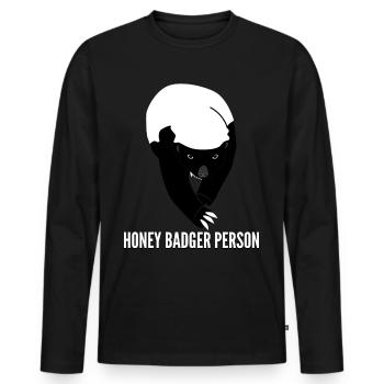 Honey Badgers Honey Badger - T-shirt manches longues Premium bio Homme - noir - Devant - Nico (187cm)