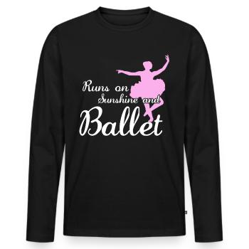 Ballerina Dancing Ballet Dancer - Men's Premium Organic Long Sleeve Shirt - black - Front - Nico (187cm)