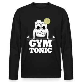 Gymnase Soulevé de terre Motivation Musculation - T-shirt manches longues Premium bio Homme - noir - Devant - Nico (187cm)